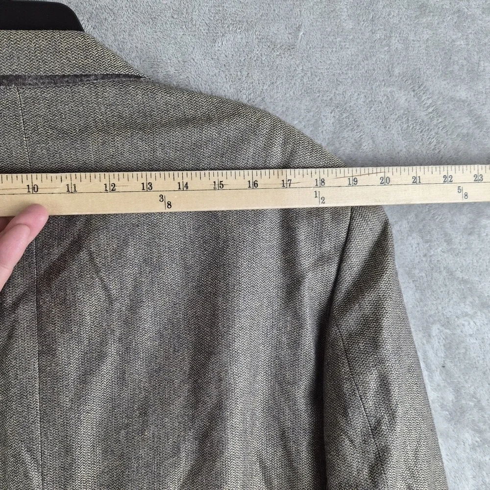 Oscar De la Renta Blazer Jacket 42 S Brown Silk Linen Wool 3 Buttons Sport Coat